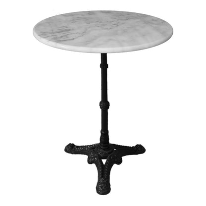 Τραπέζι Μαρμάρινο Ancara Μαντέμι σε Λευκή-Μαύρη Απόχρωση Φ60x70.8