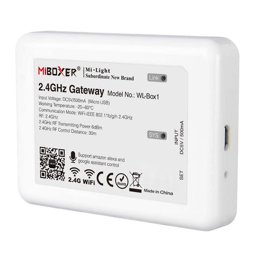 73423 WL-Box1 Mi-BOXER Smart Bridge Gateway RF 2.4GHz to WiFi IEEE 802.11b/g/n DC 5V 500mA - IP20 - Μ9 x Π6.6 x Υ15cm