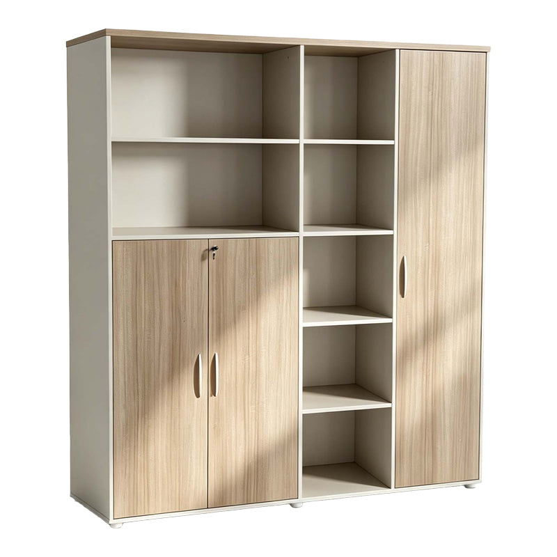 Βιβλιοθήκη Γραφείου Jabari σε Oak-Μπεζ Απόχρωση 160x40x200