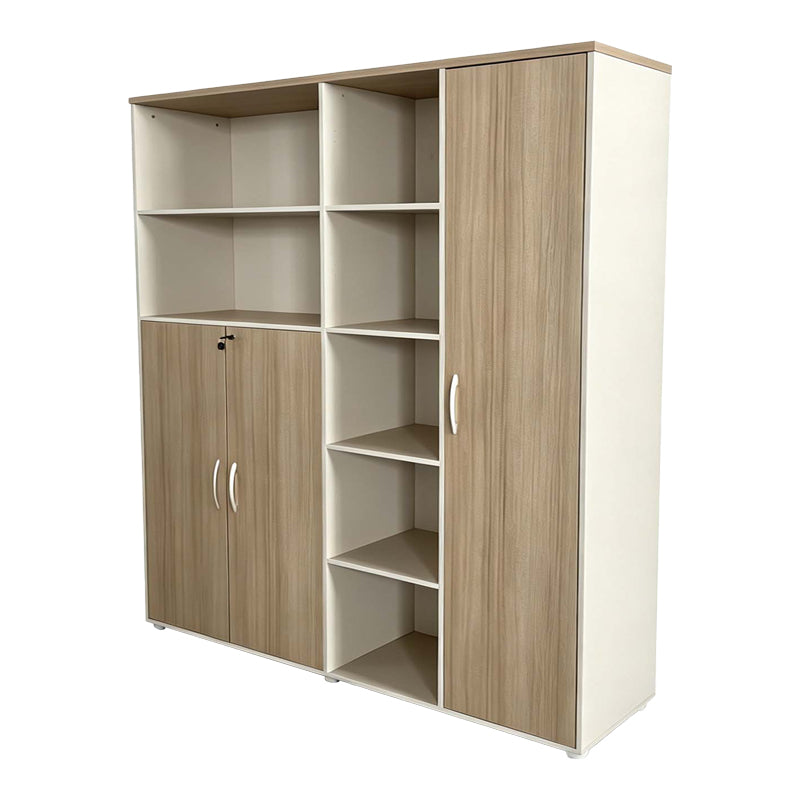 Βιβλιοθήκη Γραφείου Jabari σε Oak-Μπεζ Απόχρωση 160x40x200
