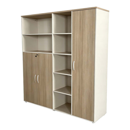 Βιβλιοθήκη Γραφείου Jabari σε Oak-Μπεζ Απόχρωση 160x40x200