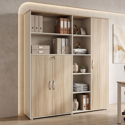 Βιβλιοθήκη Γραφείου Jabari σε Oak-Μπεζ Απόχρωση 160x40x200