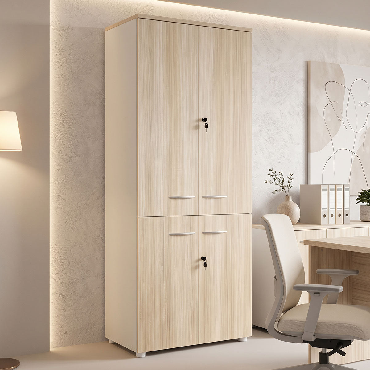Ντουλάπα Γραφείου Armadi σε Oak-Μπεζ 80x40x200