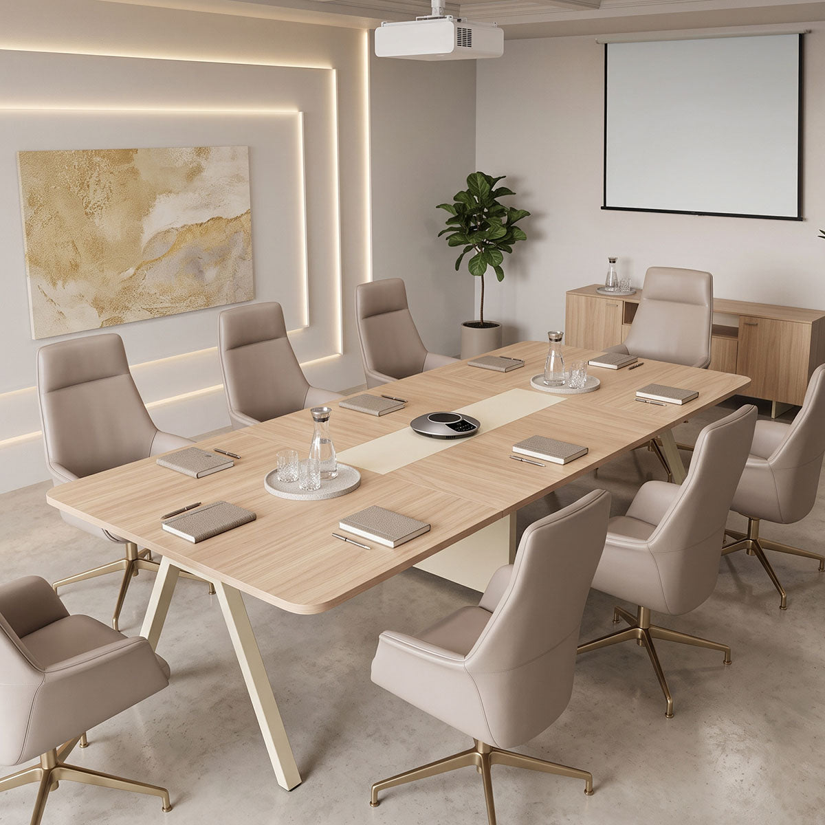 Τραπέζι Συνεδριάσεων Azari σε Oak-Μπεζ Απόχρωση 240x120x75