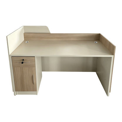 Γραφείο Reception Kalu σε Oak-Μπεζ Απόχρωση 180x60x105