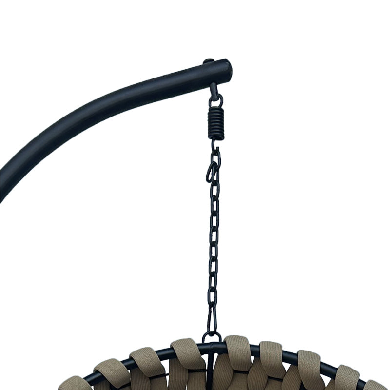 Κούνια Φωλιά με Βάση Makito Μέταλλο Μαύρο-PVC σε Μπεζ- Γκρι Απόχρωση 100x105x195