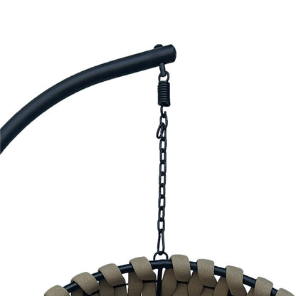 Κούνια Φωλιά με Βάση Makito Μέταλλο Μαύρο-PVC σε Μπεζ- Γκρι Απόχρωση 100x105x195