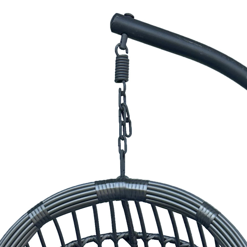 Κούνια Φωλιά με Βάση Cungo Μέταλλο - PE Rattan σε Γκρι Απόχρωση 125x105x195