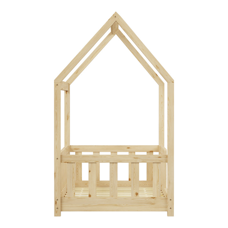 Παιδικό Κρεβάτι Bambie με Κιγκλίδωμα τ.Montessori Ξύλο Πεύκου σε Φυσική Απόχρωση 70x140εκ