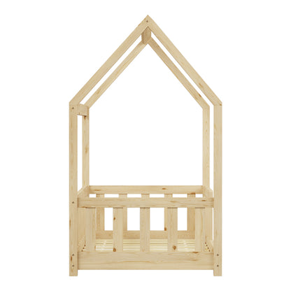 Παιδικό Κρεβάτι Bambie με Κιγκλίδωμα τ.Montessori Ξύλο Πεύκου σε Φυσική Απόχρωση 70x140εκ