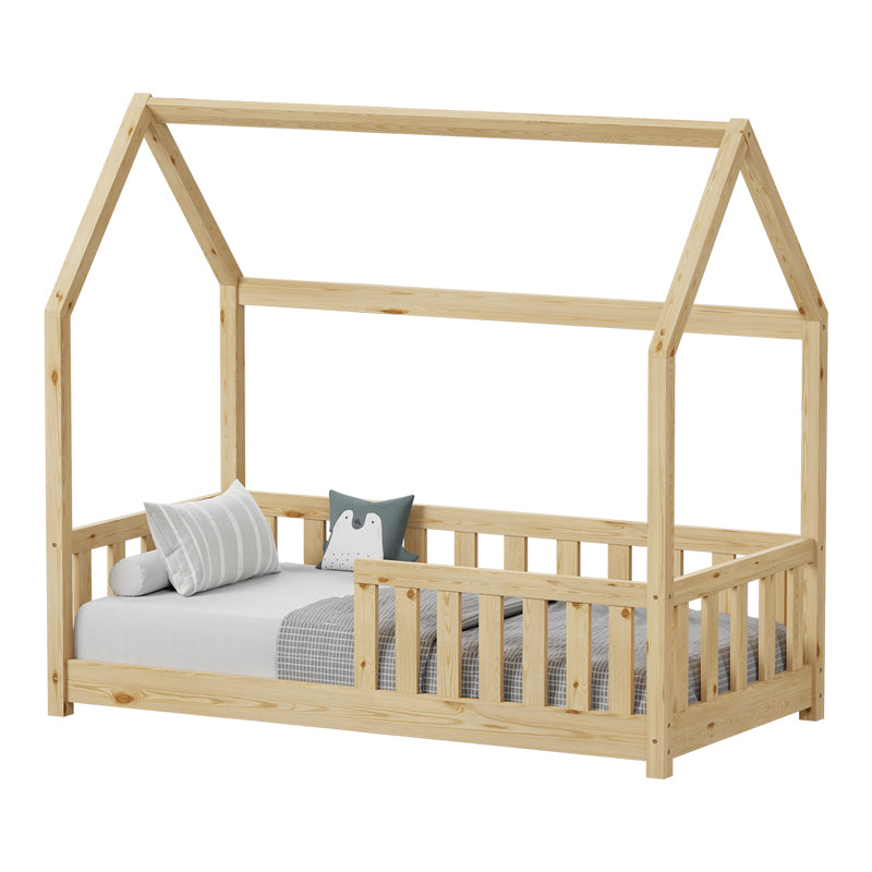 Παιδικό Κρεβάτι Bambie με Κιγκλίδωμα τ.Montessori Ξύλο Πεύκου σε Φυσική Απόχρωση 70x140εκ