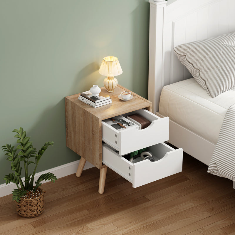 Κομοδίνο Selma σε Sonoma-Λευκή Απόχρωση 29.7x29.7x45