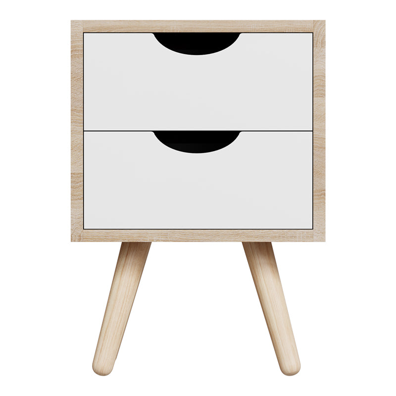 Κομοδίνο Selma σε Sonoma-Λευκή Απόχρωση 29.7x29.7x45