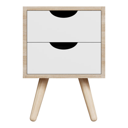 Κομοδίνο Selma σε Sonoma-Λευκή Απόχρωση 29.7x29.7x45