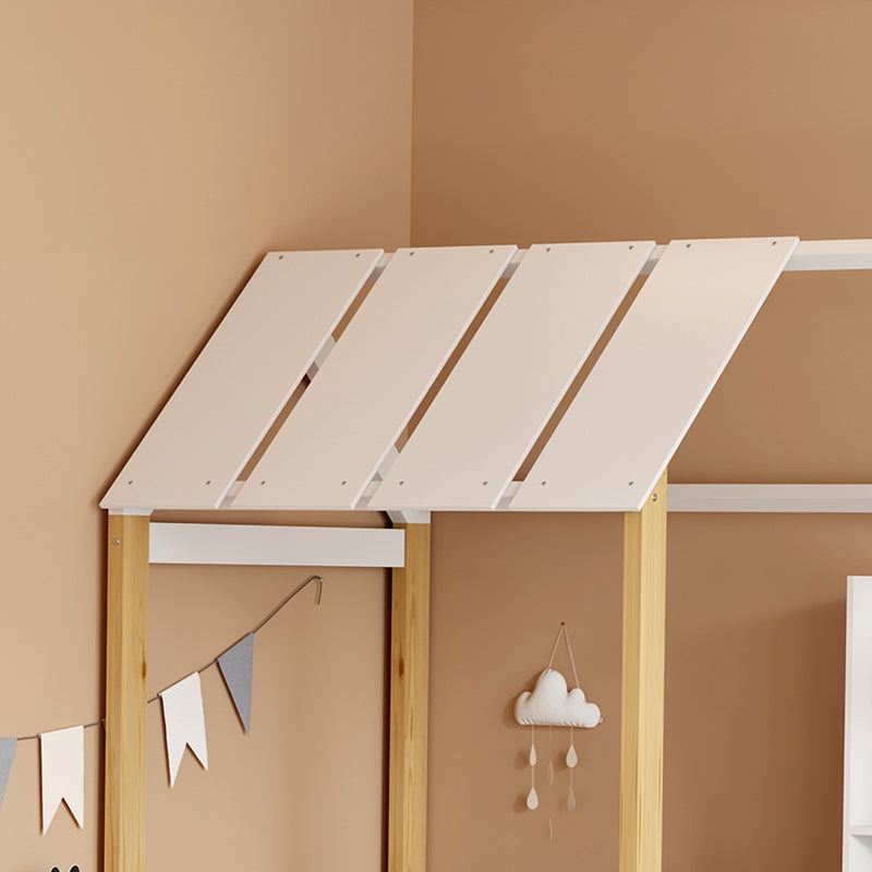 Παιδικό Κρεβάτι Bedria τ.Montessori Ξύλο σε Λευκή-Φυσική Απόχρωση 190x90εκ