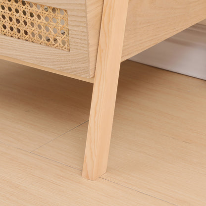 Ραφιέρα Επιδαπέδια 3όροφη Scandy MDF-Rattan σε Φυσική Απόχρωση 44x37x110