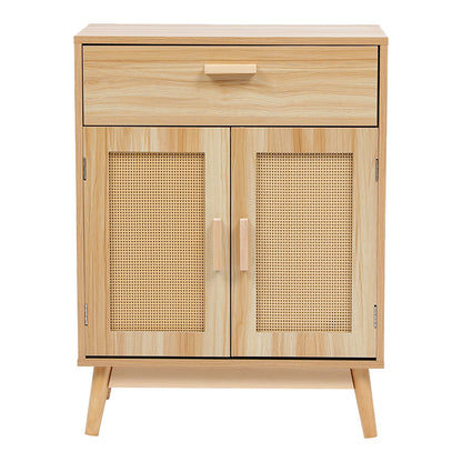 Μπουφές Scandy Ξύλο Πεύκου-Rattan σε Φυσική Απόχρωση 60x30x80