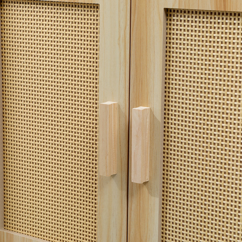 Μπουφές Scandy Ξύλο Πεύκου-Rattan σε Φυσική Απόχρωση 60x30x80