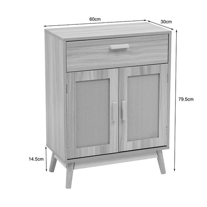 Μπουφές Scandy Ξύλο Πεύκου-Rattan σε Φυσική Απόχρωση 60x30x80