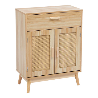 Μπουφές Scandy Ξύλο Πεύκου-Rattan σε Φυσική Απόχρωση 60x30x80