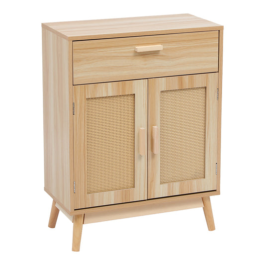 Μπουφές Scandy Ξύλο Πεύκου-Rattan σε Φυσική Απόχρωση 60x30x80