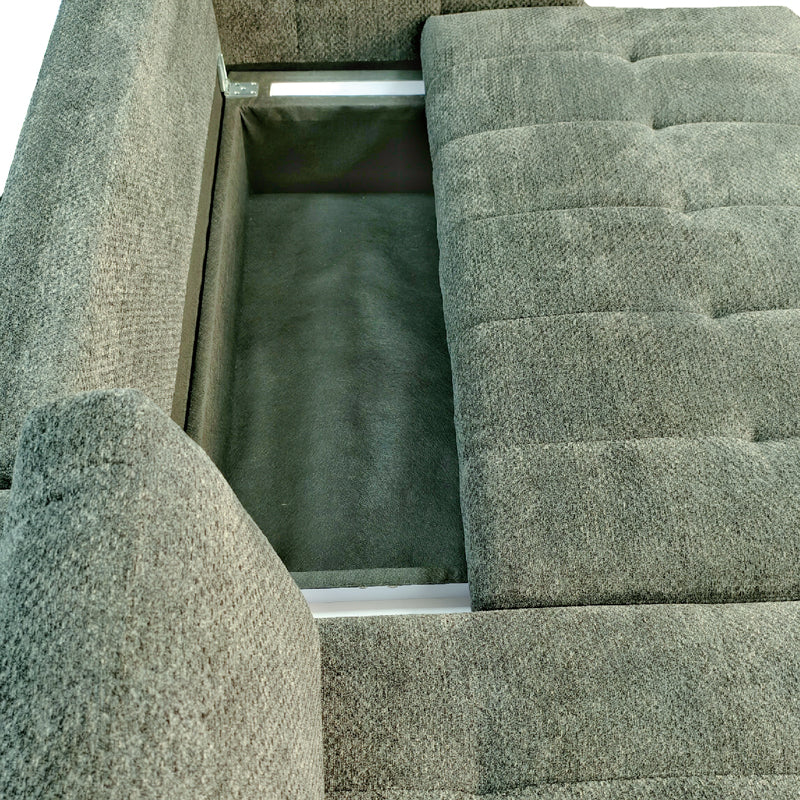 Γωνιακός Καναπές-Κρεβάτι Δεξιά Γωνία Vivad Ύφασμα σε Μέντα Απόχρωση 275x164x91