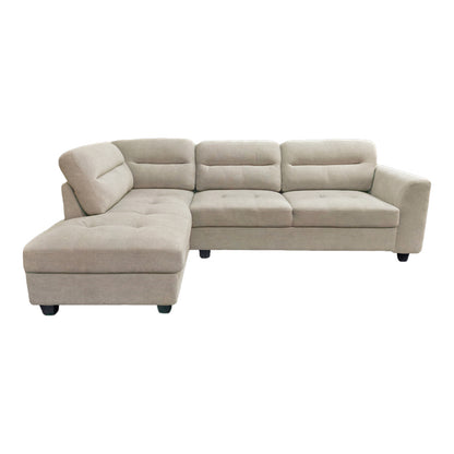 Γωνιακός Καναπές Δεξιά Γωνία Camile Ύφασμα σε Μπεζ Απόχρωση 270x174x95