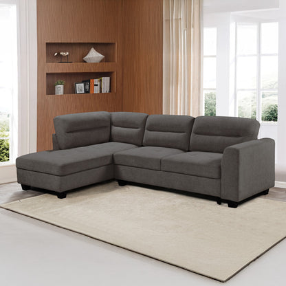 Γωνιακός Καναπές Δεξιά Γωνία Camile Ύφασμα σε Ανθρακί Απόχρωση 270x174x95