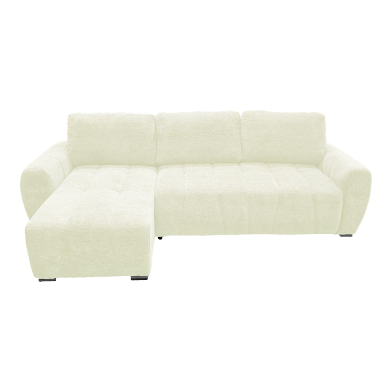 Γωνιακός Αναστρέψιμος Καναπές-Κρεβάτι Vivad Ύφασμα σε Μπεζ Απόχρωση 275x164x91