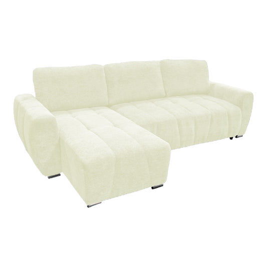 Γωνιακός Αναστρέψιμος Καναπές-Κρεβάτι Vivad Ύφασμα σε Μπεζ Απόχρωση 275x164x91