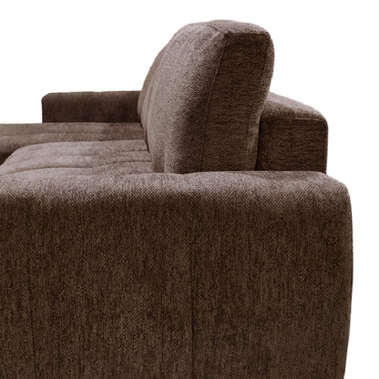 Γωνιακός Αναστρέψιμος Καναπές-Κρεβάτι Vivad Ύφασμα σε Απόχρωση Σκούρο Καφέ 275x164x91