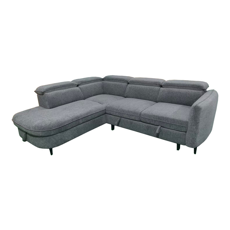 Napia Corner Sofa Bed Right Corner in Anthracite Fabric 249x210x98
