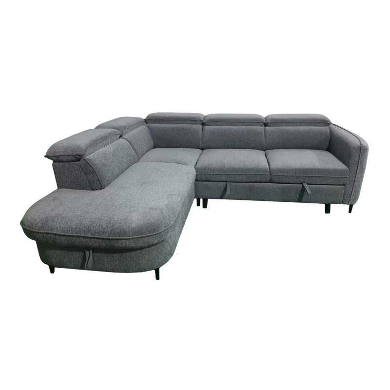 Napia Corner Sofa Bed Right Corner in Anthracite Fabric 249x210x98