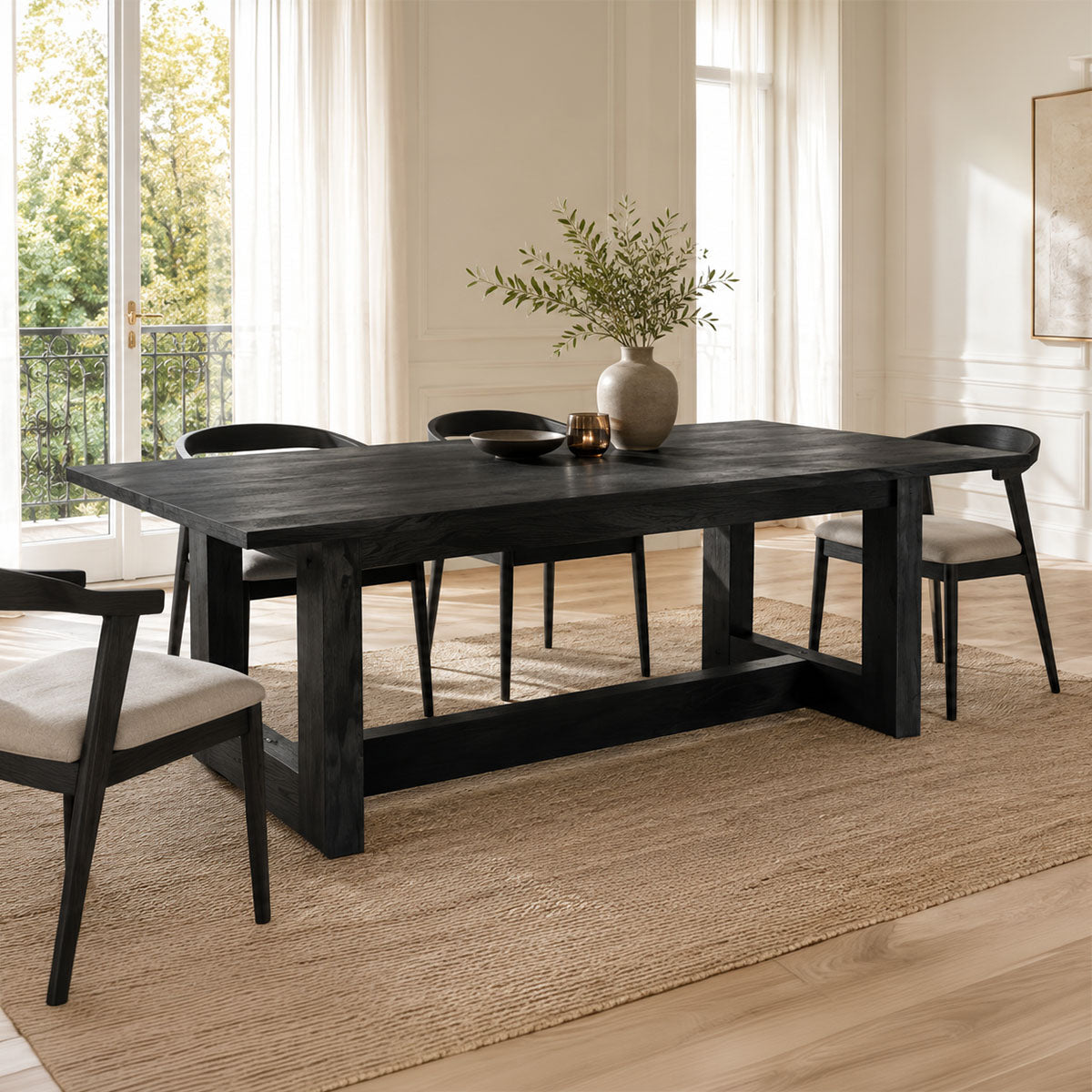 Table Senza Black Mango Wood 180x90x76