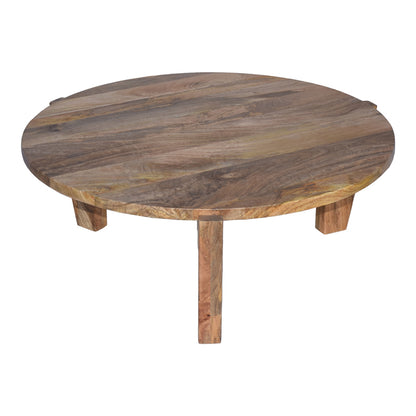 Japandi Mango Wood Coffee Table in Natural Colour Ø90x35