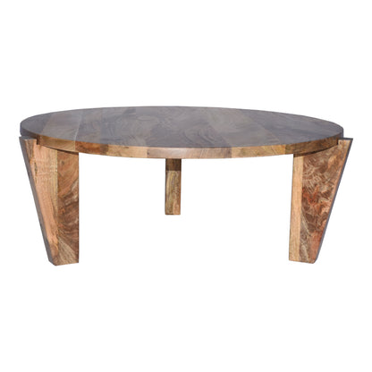 Japandi Mango Wood Coffee Table in Natural Colour Ø90x35