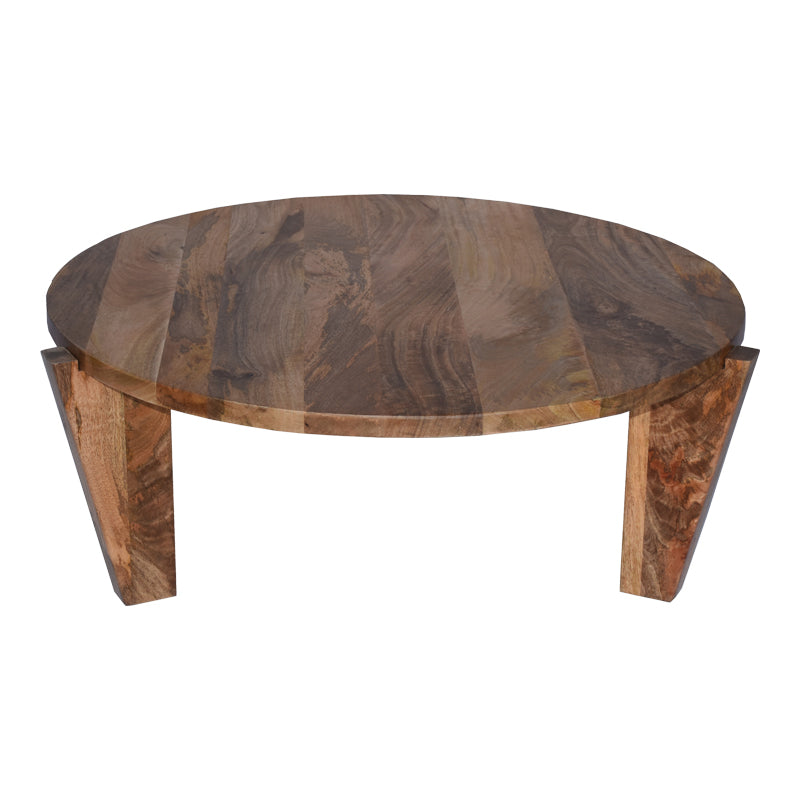 Japandi Mango Wood Coffee Table in Natural Colour Ø90x35