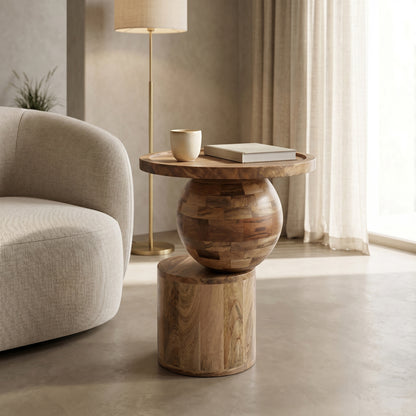 Senby Auxiliary Table Walnut Mango Wood Φ40x50