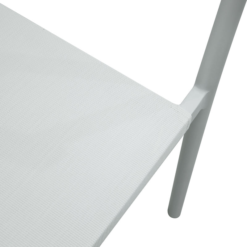 Πολυθρόνα Αλουμινίου Convince Στοιβαζόμενη με Λευκό Σκελετό-Textilene-PE Rattan σε Φυσική Απόχρωση 56x63x82