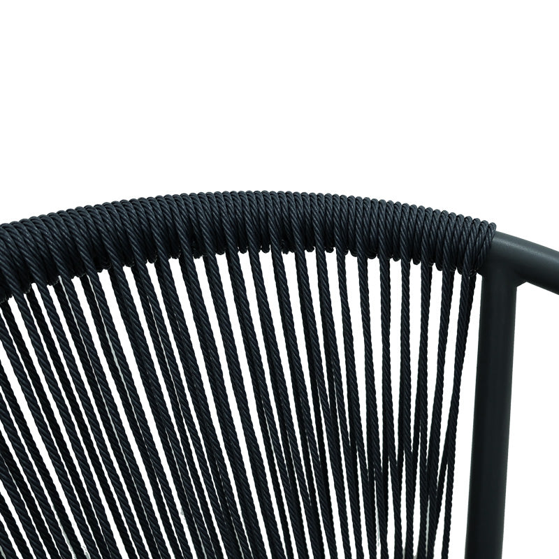 Πολυθρόνα Αλουμινίου Convince Στοιβαζόμενη με Γκρι Σκελετό-Textilene-PE Rattan 56x63x82