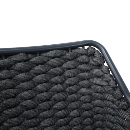 Πολυθρόνα Αλουμινίου-PP Ortegia Στοιβαζόμενη με Ανθρακί Σκελετό και Σχοινί 57x62x82