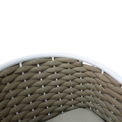 Πολυθρόνα Αλουμινίου Noevo Στοιβαζόμενη με Λευκό Σκελετό-Φυσικό Σχοινί 57x62x77