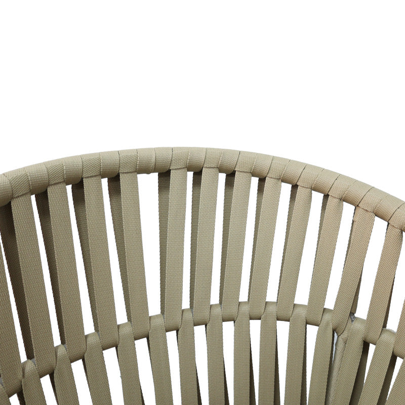 Πολυθρόνα Αλουμινίου-PE Σχοινί Frama Στοιβαζόμενη σε Καφέ Απόχρωση και Μαξιλάρι 57x60x78