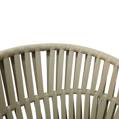 Πολυθρόνα Αλουμινίου-PE Σχοινί Frama Στοιβαζόμενη σε Καφέ Απόχρωση και Μαξιλάρι 57x60x78