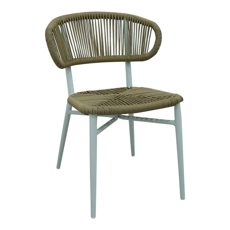 Καρέκλα Αλουμινίου-PE Rattan Agus Στοιβαζόμενη σε Λευκή Απόχρωση 55x63x77