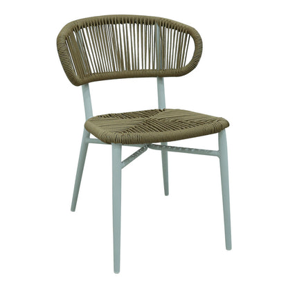 Καρέκλα Αλουμινίου-PE Rattan Agus Στοιβαζόμενη σε Λευκή Απόχρωση 55x63x77