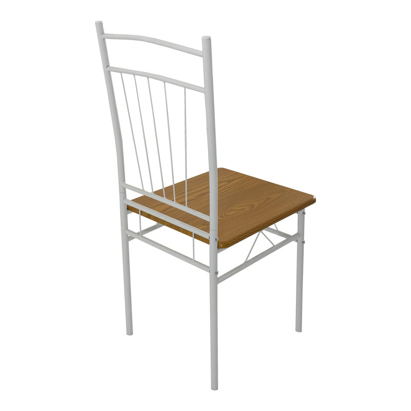 Τραπεζαρία Roza II Σετ 5 Τμχ MDF σε Φυσική Απόχρωση με Λευκά Μεταλλικά Πόδια 110x60x74