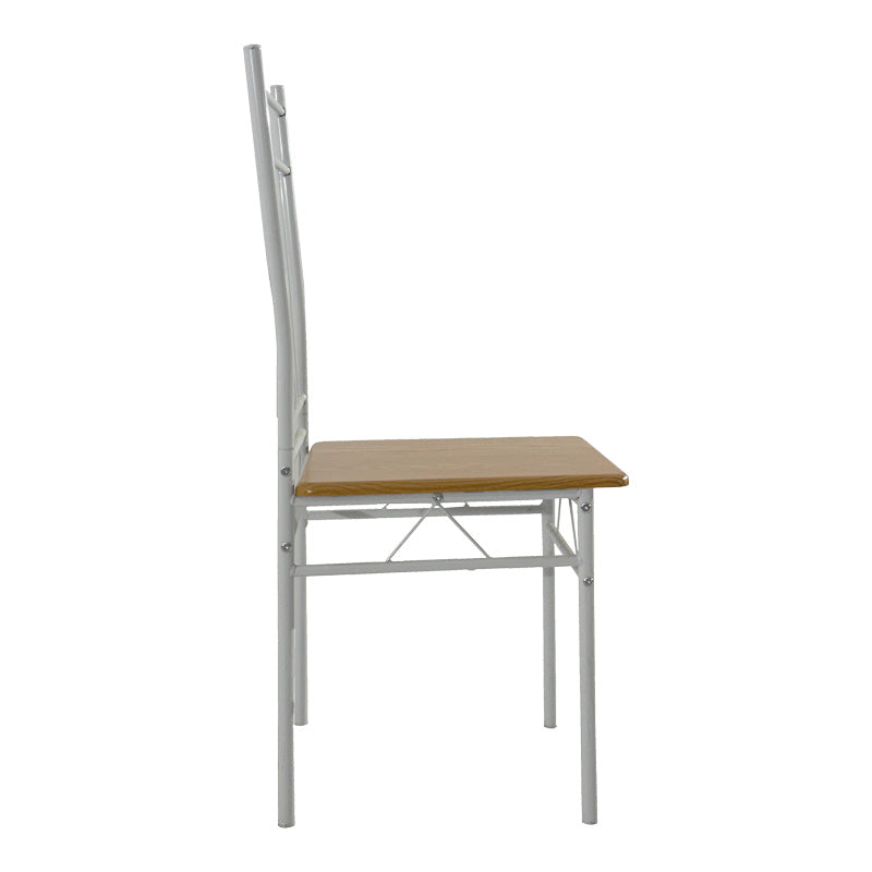 Τραπεζαρία Roza II Σετ 5 Τμχ MDF σε Φυσική Απόχρωση με Λευκά Μεταλλικά Πόδια 110x60x74