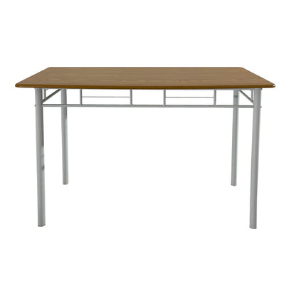 Τραπεζαρία Roza II Σετ 5 Τμχ MDF σε Φυσική Απόχρωση με Λευκά Μεταλλικά Πόδια 110x60x74