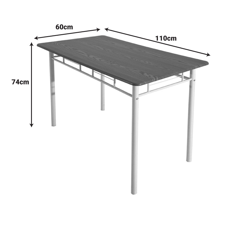 Τραπεζαρία Roza II Σετ 5 Τμχ MDF σε Φυσική Απόχρωση με Λευκά Μεταλλικά Πόδια 110x60x74